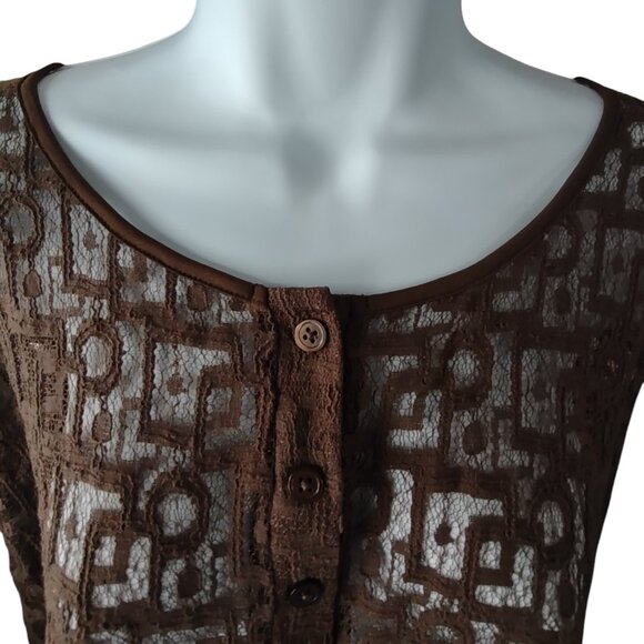 Liz Claiborne Lace 3/4 Length Sleeve Top Shell Size XL - Picture 3 of 6